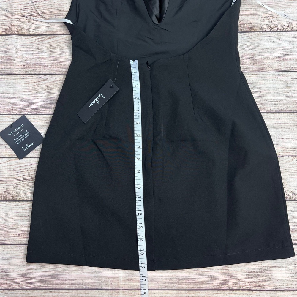 NWT Lulus Perfected Finesse Black Cowl Halter A-Line Mini Dress Size Small - Picture 6 of 10